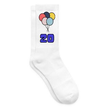 20. 20 YEARS. 20th ANNIVERSARY. 20 YEARS ANNIVERSARY. - Tennis socks - white - Right