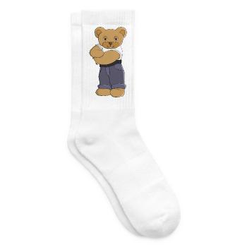 Ours en peluche avec les bras croisés - Chaussettes de tennis - blanc - Droite