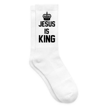 Jesus is King - Tennis socks - white - Right