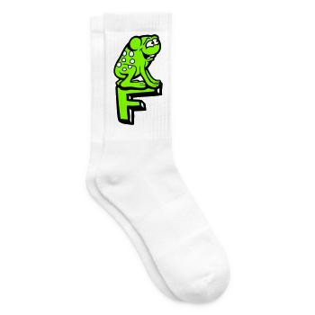 Buchstabe F Frosch Kröte Name ABC Lernen Schule - Tennissocken - Weiß - Rechts