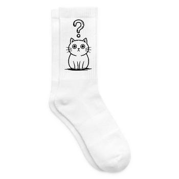 Verwirrte Katze - Lustige Katze T-Shirt - Tennissocken - Weiß - Rechts
