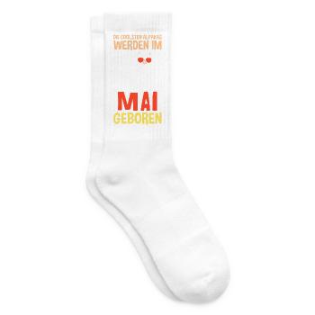 May Birthday Alpaca Saying Funny - Tennis socks - white - Right