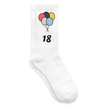 18. 18 JAHRE ALT. 18-JÄHRIGES JUBILÄUM. 18. GEBURTSTAG. - Tennissocken - Weiß - Rechts