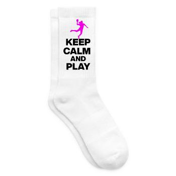 RESTEZ CALMES ET JOUEZ AU HANDBALL ! EM GIFT ALLEMAGNE - Chaussettes de tennis - blanc - Droite