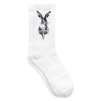 Hase mit Eis Vintage Gravur - Tennis socks - white - Right