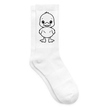 Bébé canard mignon – Design noir et blanc - Chaussettes de tennis - blanc - Droite