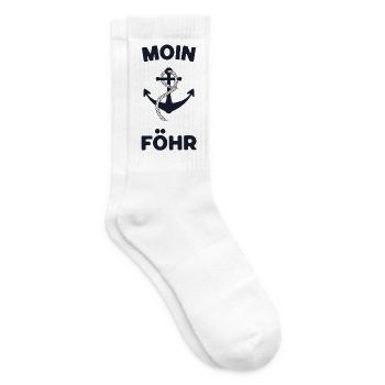 Moin Föhr – Maritimes Anker-Design - Tennissocken - Weiß - Rechts