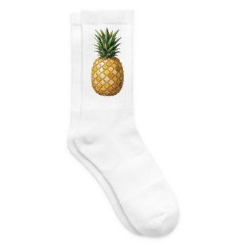 Pineapple Mosaic - Tropical Art for Summer Fans - Tennis socks - white - Right