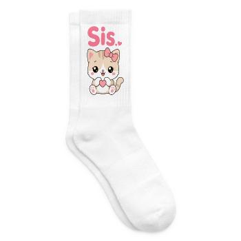 Sœur Chat Cœur Kawaii - Chaussettes de tennis - blanc - Droite