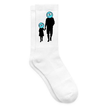 Familie Silhouette Liebe Kinder Eltern Mama Papa - Tennissocken - Weiß - Rechts