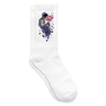 Kosmische Astronautin und Orchidee - Tennissocken - Weiß - Rechts
