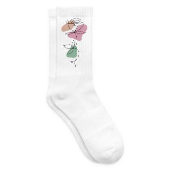 Lineart Rose Pastel - Tennis socks - white - Right