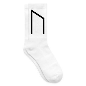 Uruz Rune Black – Viking Futhark Norse - Tennis socks - white - Right