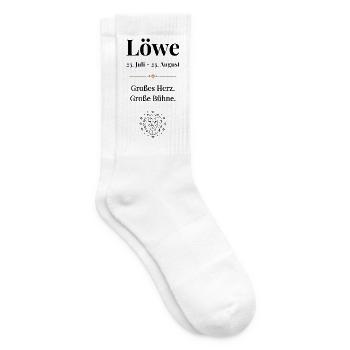 Sternzeichen Löwe - Tennissocken - Weiß - Rechts