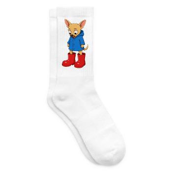 Chihuahua in Gummistiefeln - Tennissocken - Weiß - Rechts