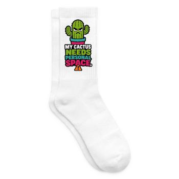 My Cactus Needs Personal Space – Pflanzen Humor - Tennissocken - Weiß - Rechts