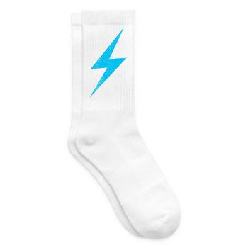 Neonblitz Blau Lightning Motiv - Tennissocken - Weiß - Rechts
