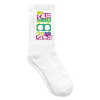 Schachuhr – My Chess Clock Has No Patience - Tennissocken - Weiß - Rechts