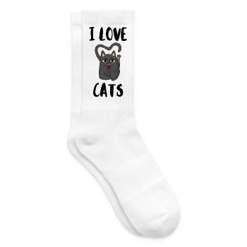 Ich liebe Katzen - Tennissocken - Weiß - Rechts