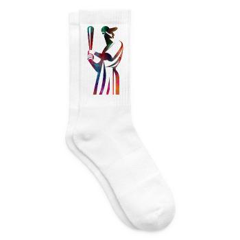 Baseballspieler wartet auf den Ball - Tennissocken - Weiß - Rechts