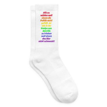 AFD WÄHLEN IST WIE AUS DEM KLO TRINKEN, FCK NZS  - Tennissocken - Weiß - Rechts
