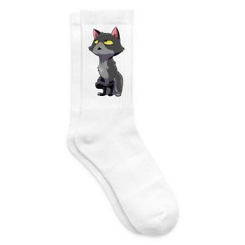 Katze Augenrollen Humor - Tennissocken - Weiß - Rechts
