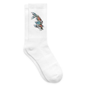 Koi Blüten Ornament - Tennissocken - Weiß - Rechts