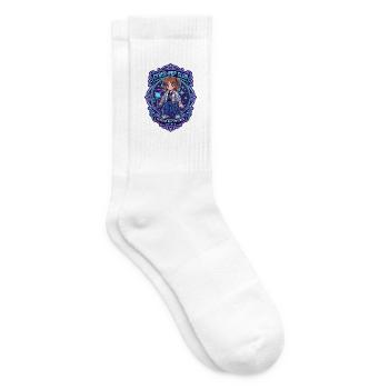 Cyber-Pop Girl in Y2K Style and Anime - Tennis socks - white - Right
