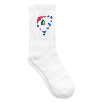 Parapluie scintillant et anneau de fleurs - Chaussettes de tennis - blanc - Droite