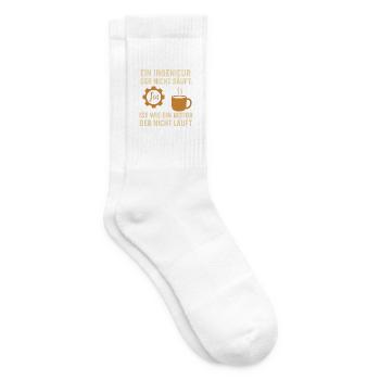 Ingenieur Humor Kaffee Motor - Tennissocken - Weiß - Rechts