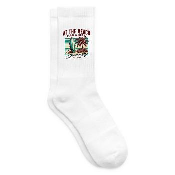 Sommerparadies am Strand Retro Surf - Tennissocken - Weiß - Rechts