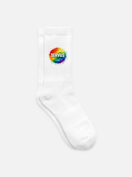 Bunte Farbexplosion SERVUS - Tennissocken - Weiß