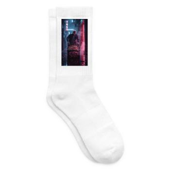 Neon Alley Rebell mit Flaschenkorb - Tennissocken - Weiß - Rechts