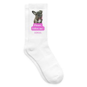 Welpen-Sozialfolgen Folgen Sie mir - Tennissocken - Weiß - Rechts