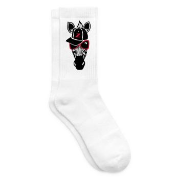 Hip Hop Zebra with sunglasses and a baseball cap - Tennis socks - white - Right