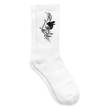 Rabe, raven, Tribal, Tattoo - Tennissocken - Weiß - Rechts