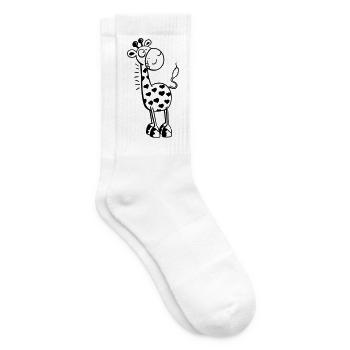 Cute Giraffe with hearts - Tennis socks - white - Right