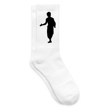Bruce Lee und Action Kung Fu Escrima Schattenfigur - Tennissocken - Weiß - Rechts