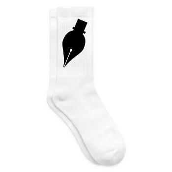 Writing pen or ink pen logo for writer - Tennis socks - white - Right