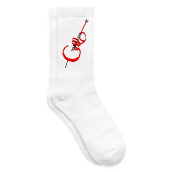Cello lettering red - Tennis socks - white - Right