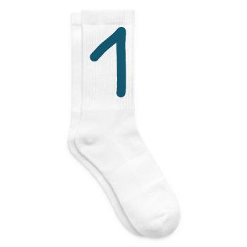 1 Nummer eins Zahl Geburtstag - Tennissocken - Weiß - Rechts