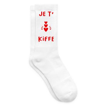 COEUR. COUPLE. JUST MARRIED. EVJF. SAINT VALENTIN. - Chaussettes de tennis - blanc - Droite