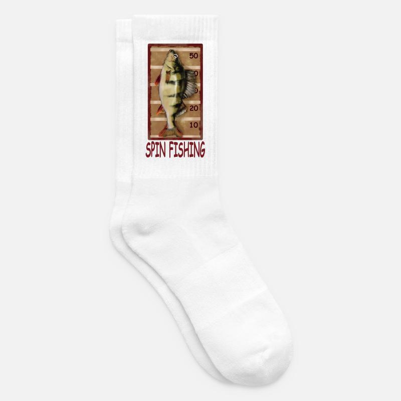 Pêche au lancer et record de perche - Pêche - Chaussettes de tennis - blanc