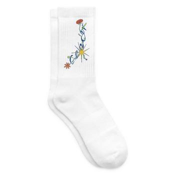 Cancer – Conception florale du zodiaque avec des étoiles - Chaussettes de tennis - blanc - Droite