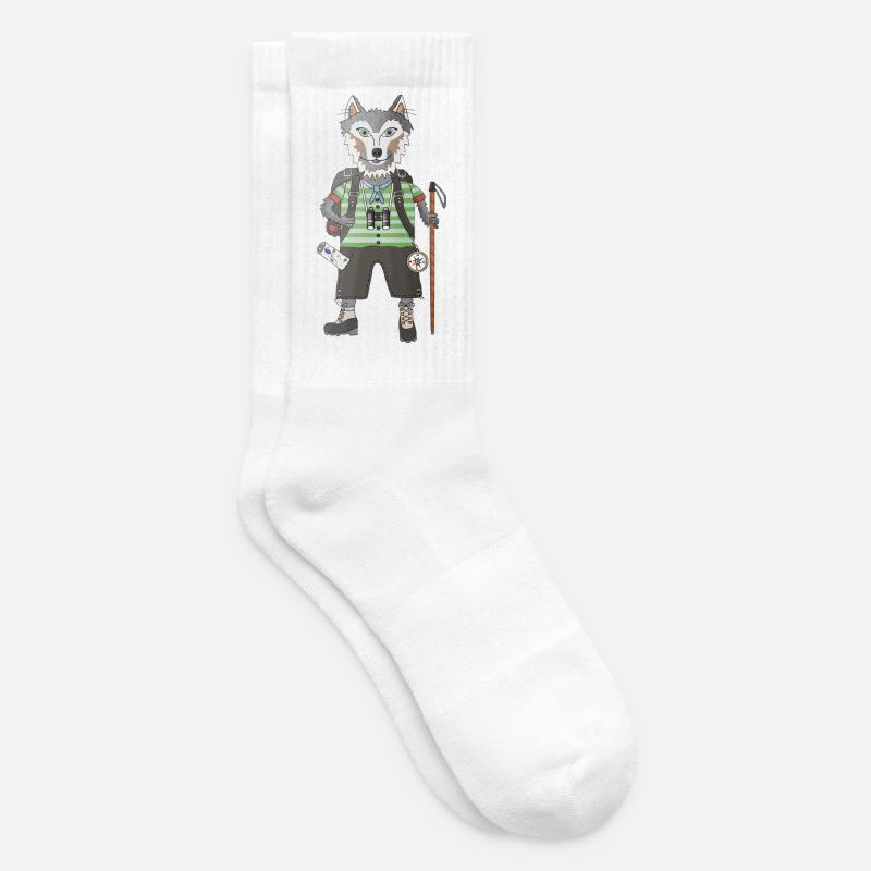 wander like a wolf free and wild - Tennis socks - white