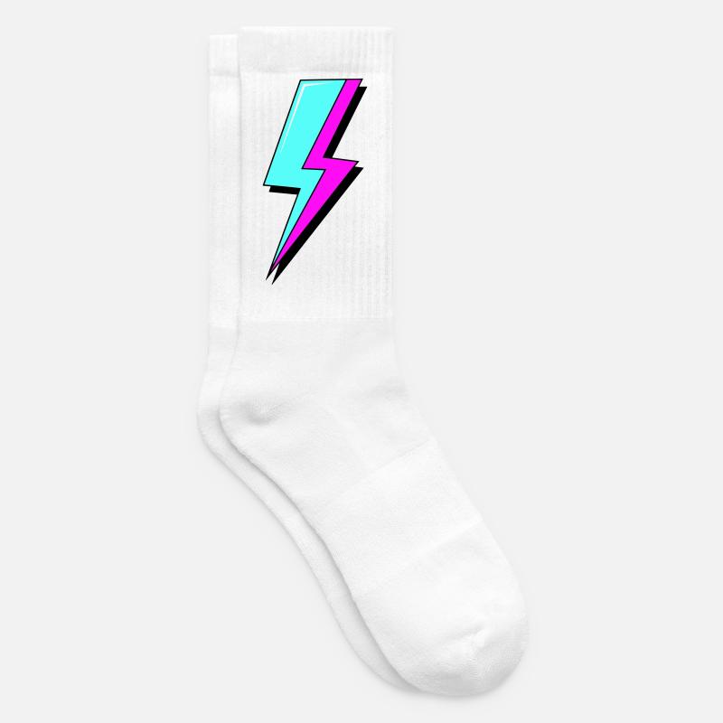 Psychedelische Neon-Beleuchtung - Tennissocken - Weiß