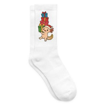 Weihnachts Axolotl – Lustige Geschenkidee - Tennissocken - Weiß - Rechts