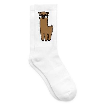 Alpaga Lama Lunettes de Soleil Smart Drôle Cool Animal - Chaussettes de tennis - blanc - Droite