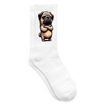 Mops Möpse Mopsbesitzer Mopsliebhaber Mopshalter - Tennissocken - Weiß - Rechts
