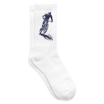 Silhouette de VTT en saut - Chaussettes de tennis - blanc - Droite